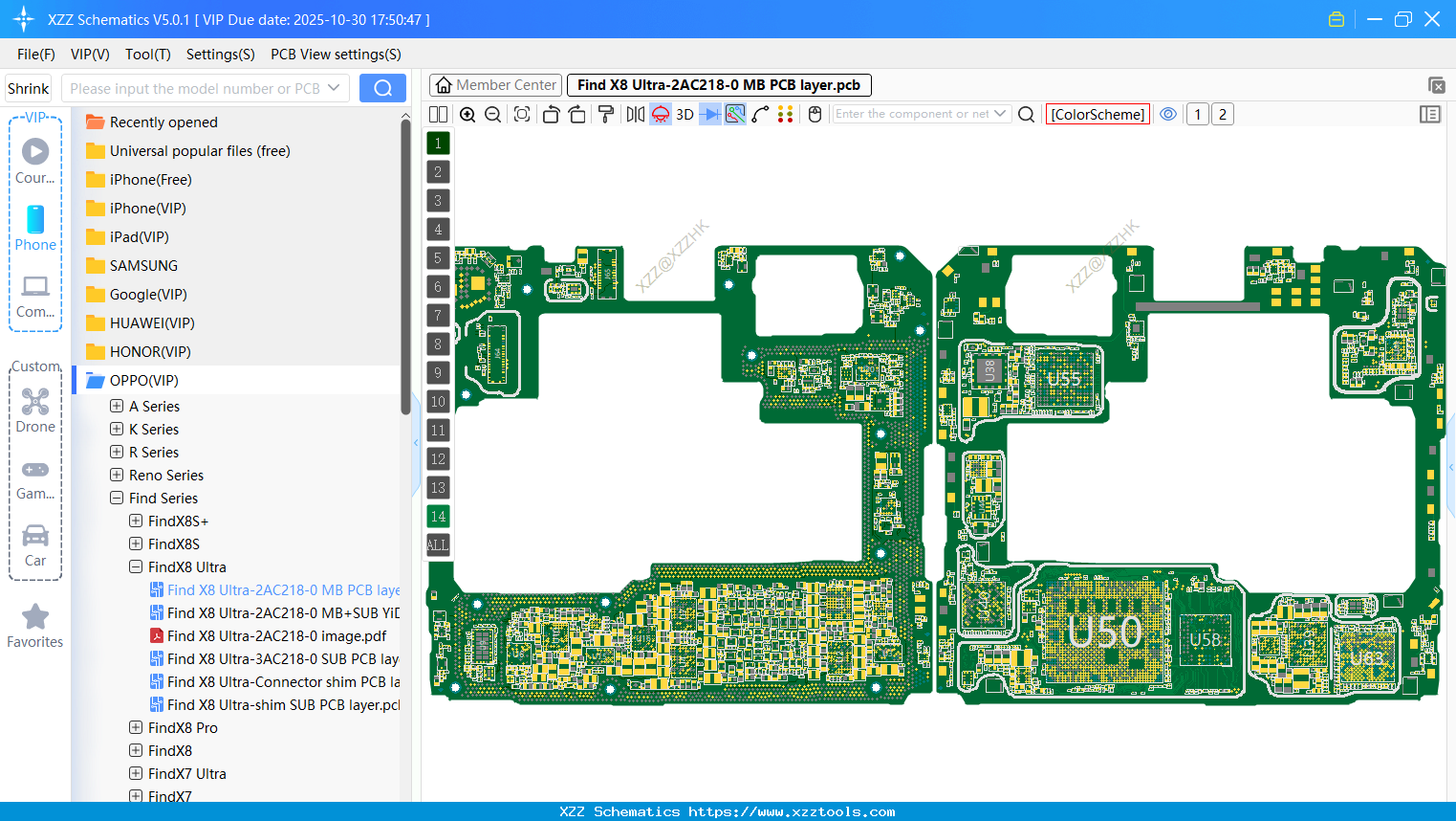 Find X8 Ultra-2AC218-0 MB PCB Layer